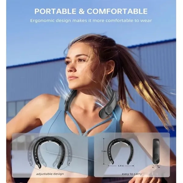 Rechargeable Neck Fan with LED Display