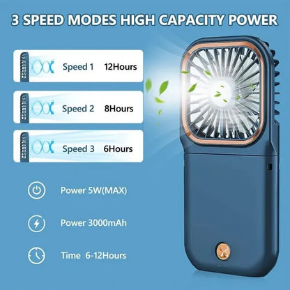 Portable Handheld Necklace Fan