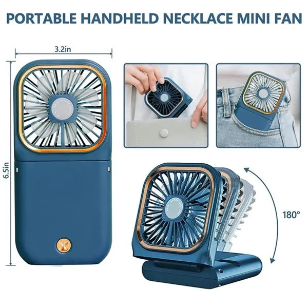 Portable Handheld Necklace Fan