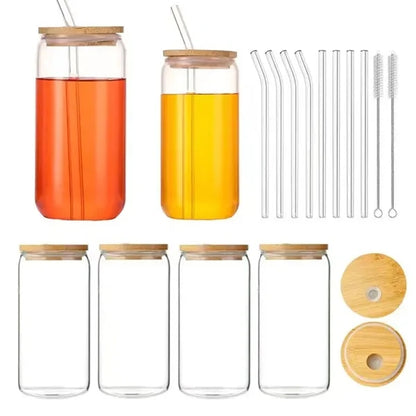 Drinking Glasses with Bamboo Lids
