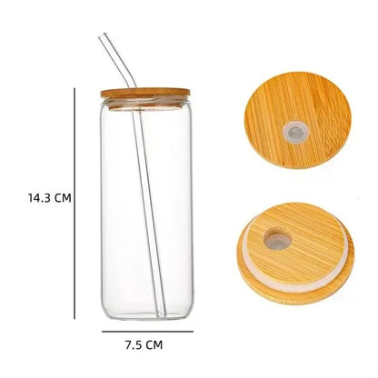 Drinking Glasses with Bamboo Lids