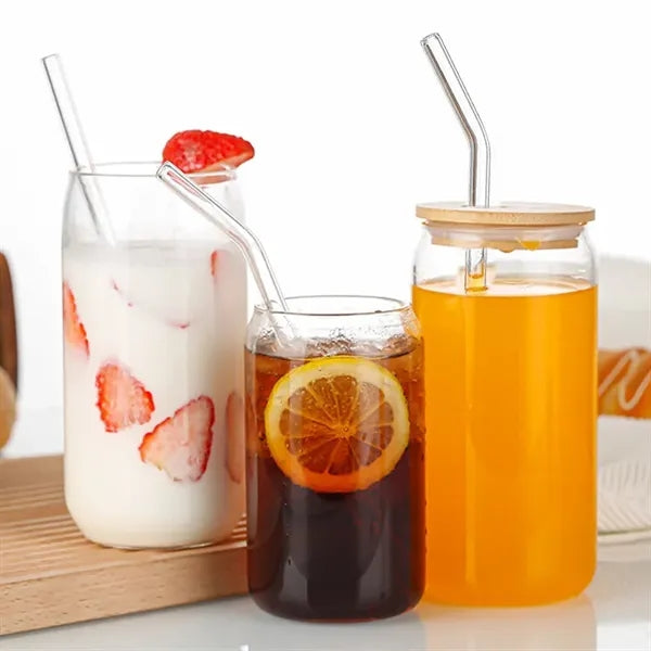 Drinking Glasses with Bamboo Lids