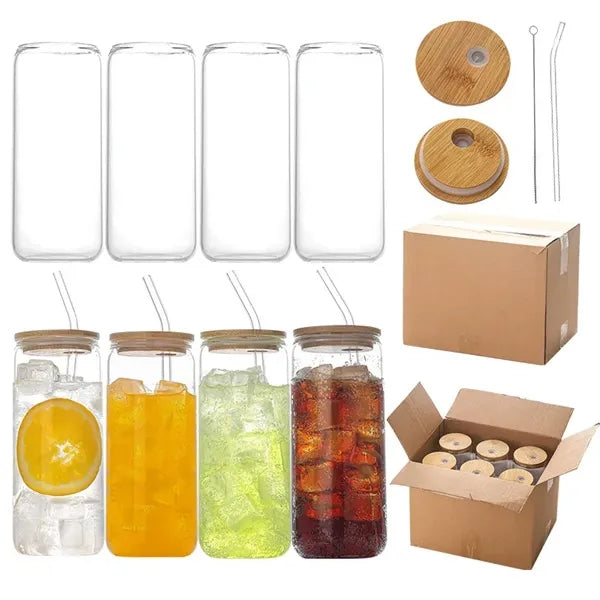 Drinking Glasses with Bamboo Lids