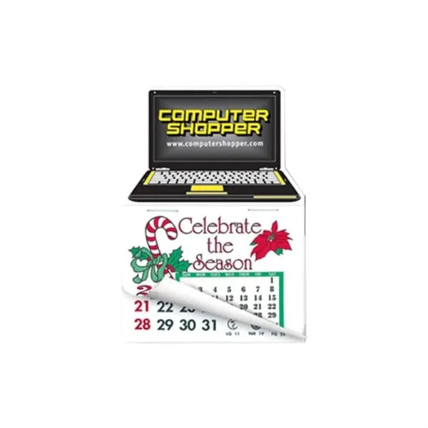Laptop Computer Shape Pad Sticker W/Tear Away Calendar