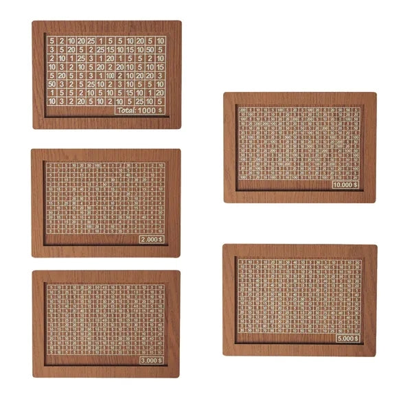 Wooden Money Saving Box Piggy Bank with Target and Numbers