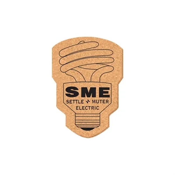 5" x 3 1/2" Lightbulb Shape Cork Coasters