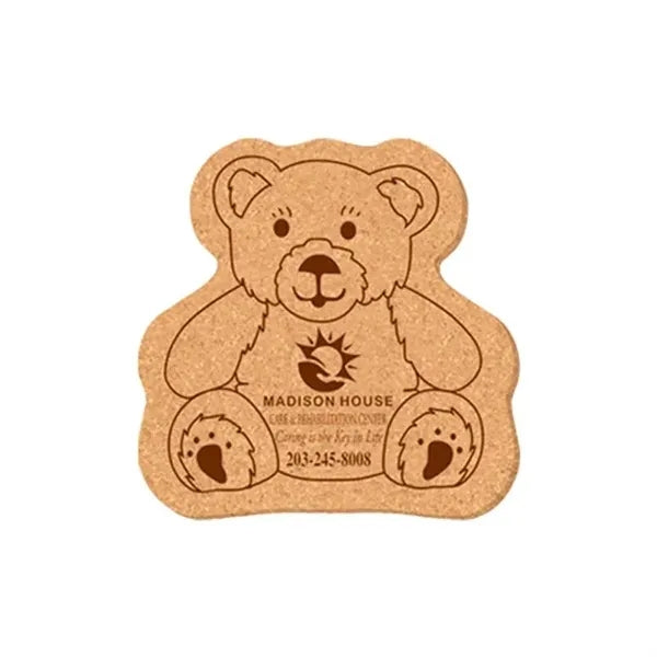 5" x 5" Teddy Bear Shape Cork Coasters