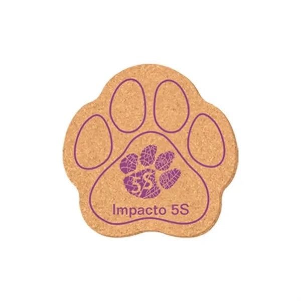 5"X5" Paw Shape Cork Coasters