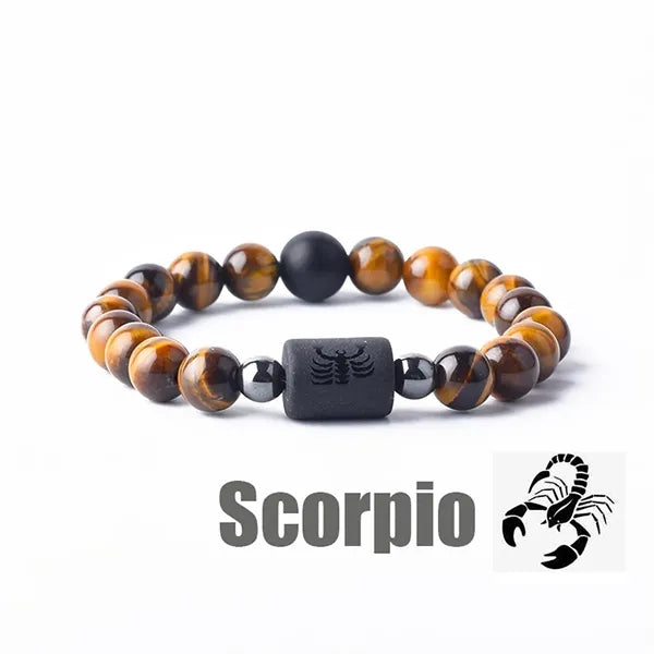 12 Constellation Zodiac Signs Beads Bracelet