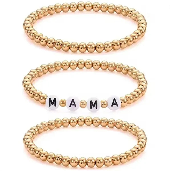 Beads Bangles Stackable Stainless Steel Gold Ball Chain