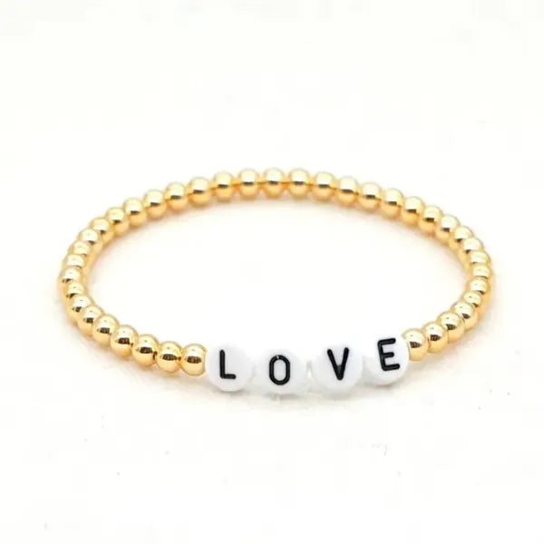 Beads Bangles Stackable Stainless Steel Gold Ball Chain
