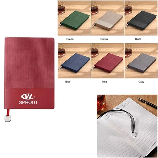A5 Pu Leather Striped Notebook