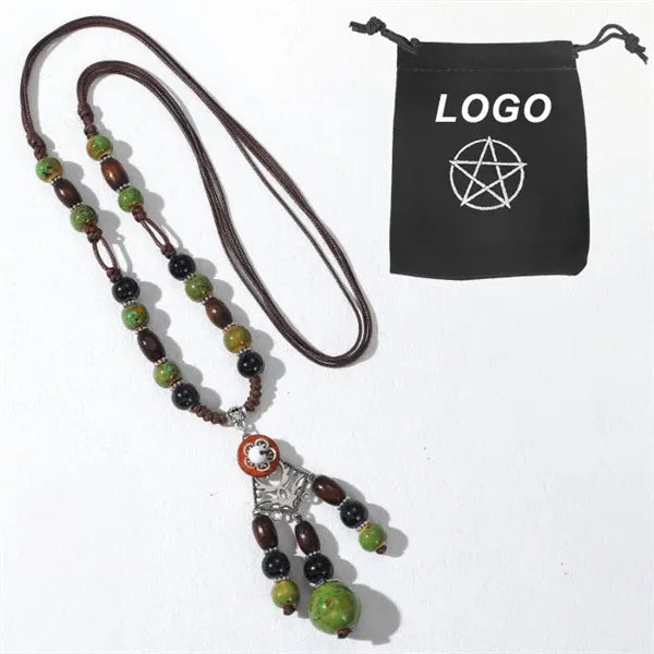 Ethnic Style Ceramic Beaded Sweater Chain Necklace