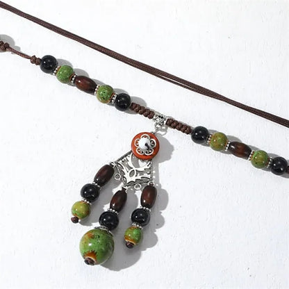 Ethnic Style Ceramic Beaded Sweater Chain Necklace