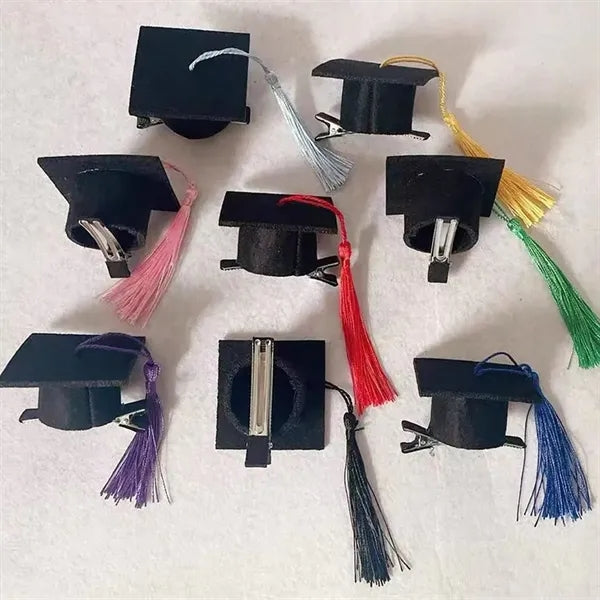 Mini graduation caps with clip