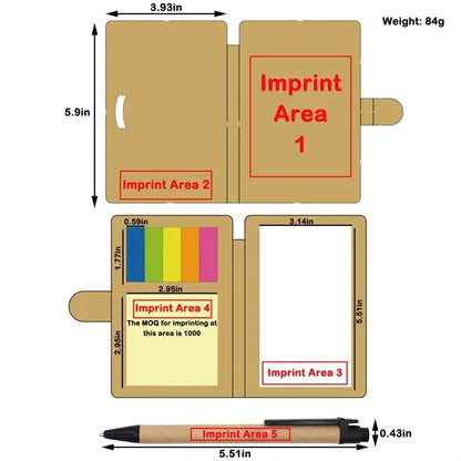 Notepad with Pen and Sticky Notes