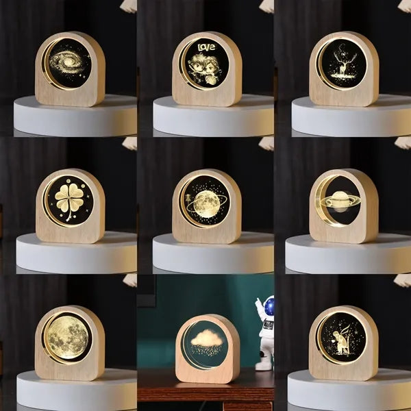Led Wooden Base Night Light