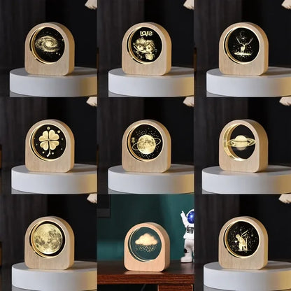 Led Wooden Base Night Light