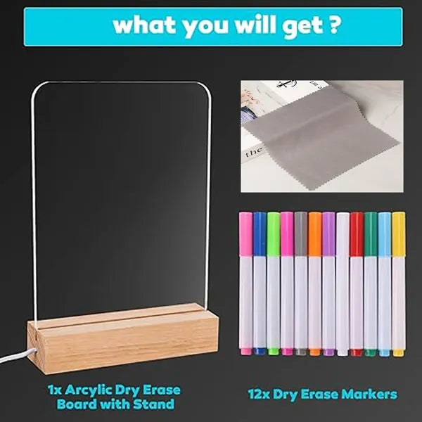 Acrylic Dry Erase Board With Light