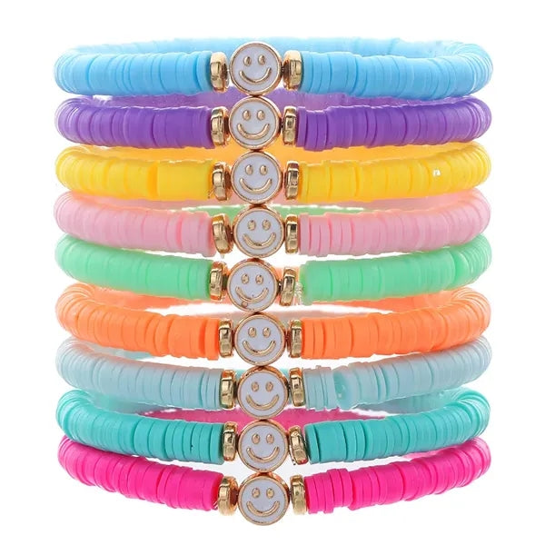 Plastic Lucky Clover Letter Stretch Bracelet