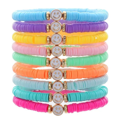 Plastic Lucky Clover Letter Stretch Bracelet