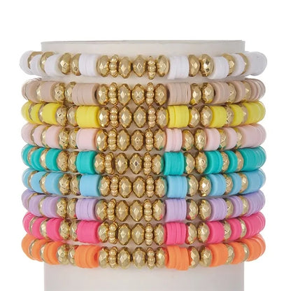 Plastic Lucky Clover Letter Stretch Bracelet