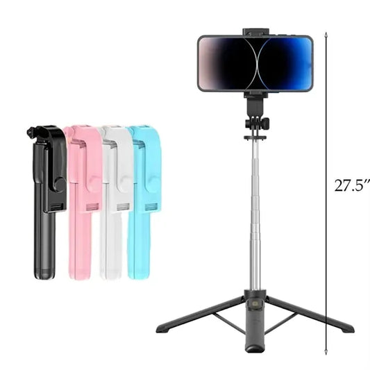 27.5 Inch ABS Stainless Steel Bluetooth Tripod Selfie Stick