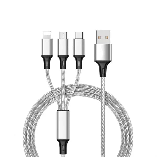 3 in 1 Nylon Braid Charging Cable