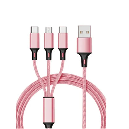 3 in 1 Nylon Braid Charging Cable