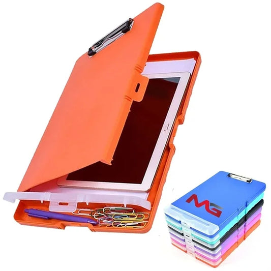 A4 Plastic Writing Clipboard Storage Box Office Supplies