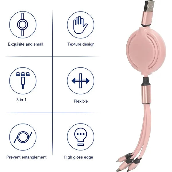 3 in 1 Retractable Charging Cable