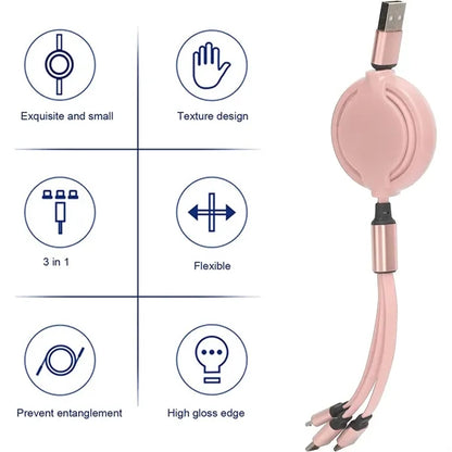 3 in 1 Retractable Charging Cable
