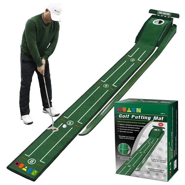 Golf Putting Mat With Ball Return