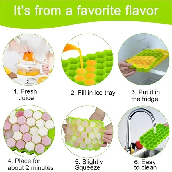 Ice Cube Trays for Freezer with Lid