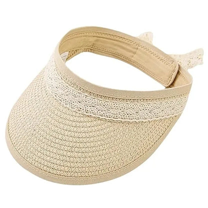 Lace Bowknot Toddler Foldable Straw Hat