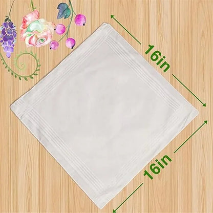 100% Soft Cotton Large Classic Handkerchiefs