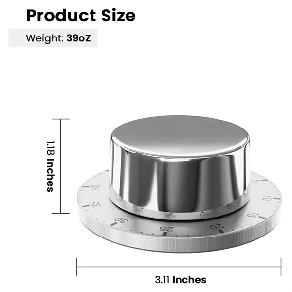 Magnetic Kitchen Timer Stainless Steel
