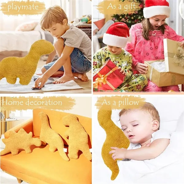 Dinosaur Chicken Nugget Pillow Stuffed Animal Plush Toy