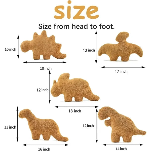 Dinosaur Chicken Nugget Pillow Stuffed Animal Plush Toy