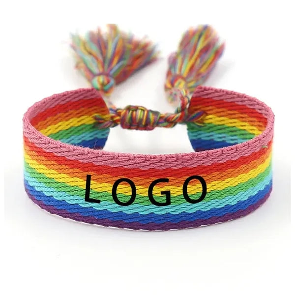 Rainbow Woven Bracelets Gay & Lesbian LGBT Pride Wristband