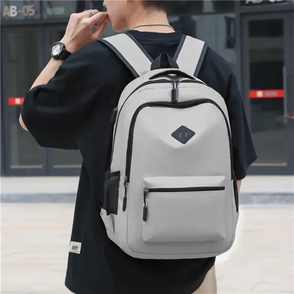 Casual School Backpack With USB Charger