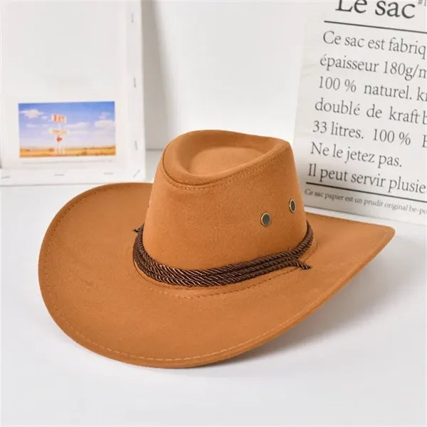 Western Cowboy Hat Suede Travel Cap