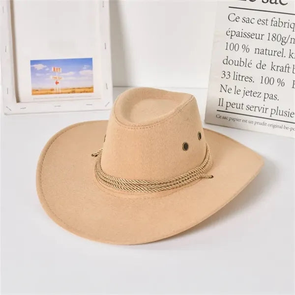 Western Cowboy Hat Suede Travel Cap