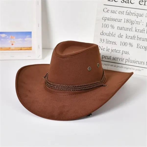 Western Cowboy Hat Suede Travel Cap