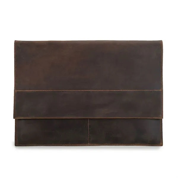 Genuine Leather Portfolio Protective Laptop Sleeve Bag