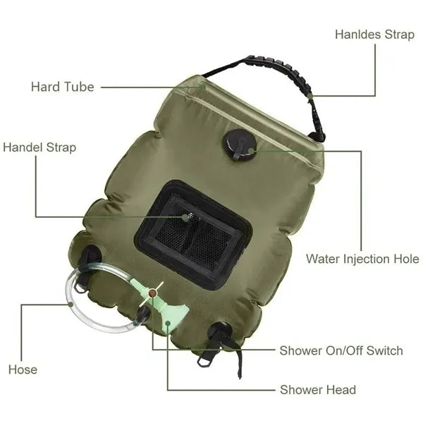 Solar Shower Bag Heating Camping