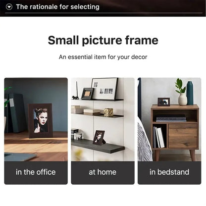 Genuine Leather Photo Frame with Bracket Protective Glass