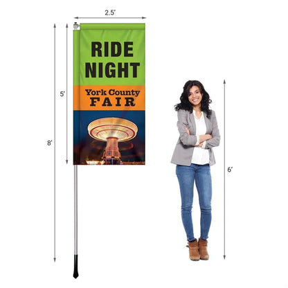 2.5' x 5' Custom Single Reverse Windchaser Flag Kit