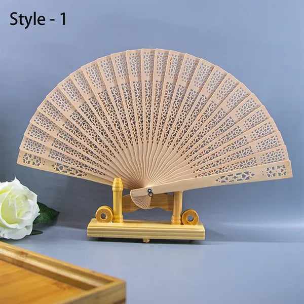 Elegant Wood Carved Fan
