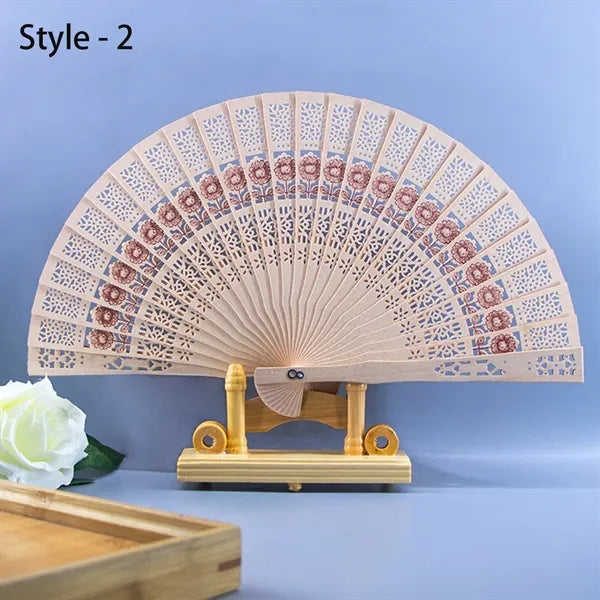 Elegant Wood Carved Fan